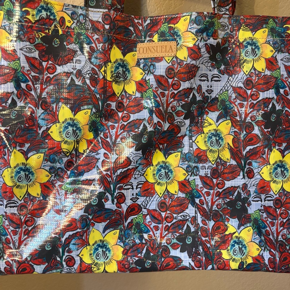 Sale! NEW Consuela Jumbo Tote Bag Sawyer Floral Sunflowers Yellow Red Blue NWT - Picture 4 of 16